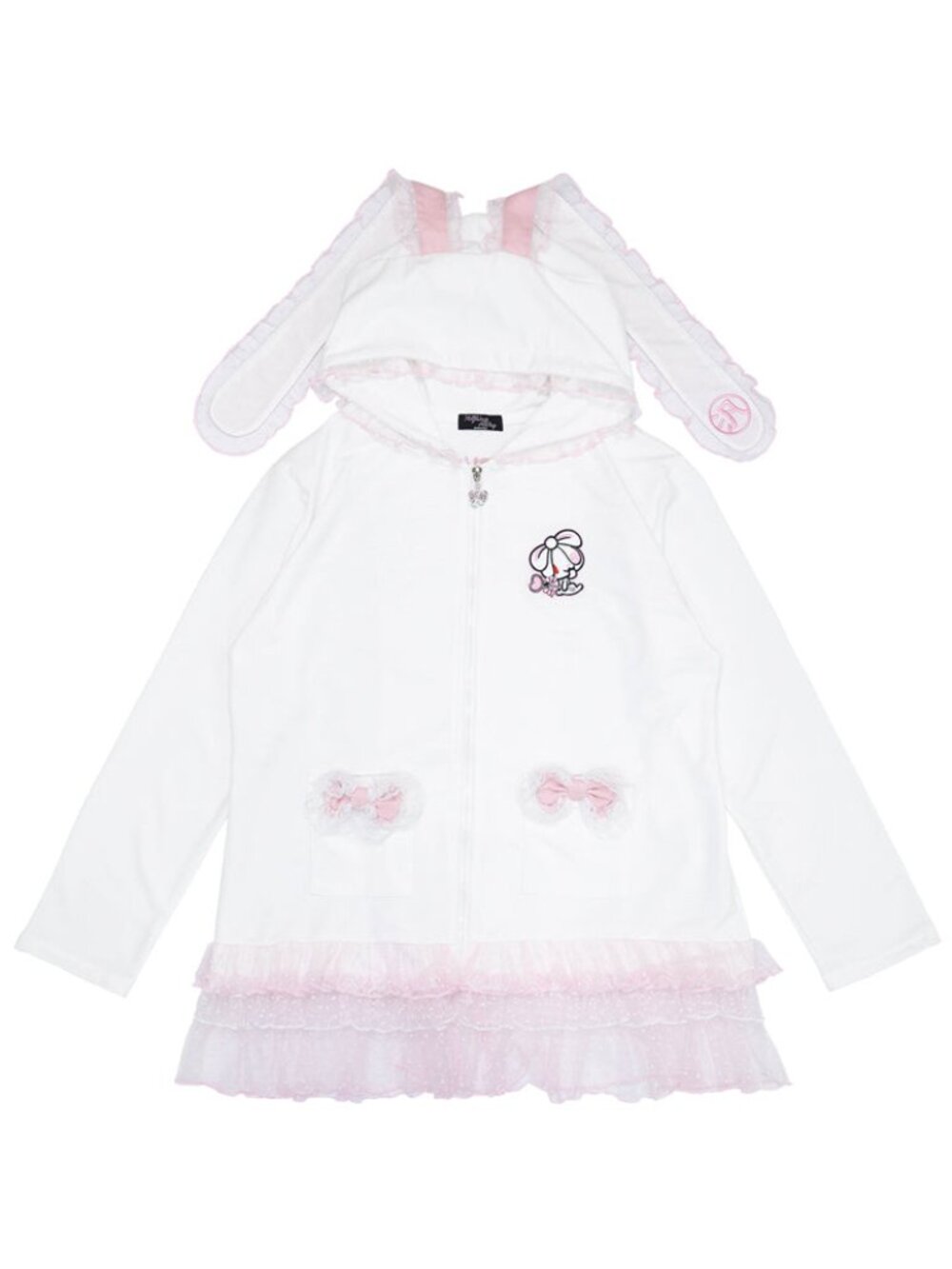 NEW ACDC RAG X Hanyo Usagi Chax Bunny White Zip Up Hoodie